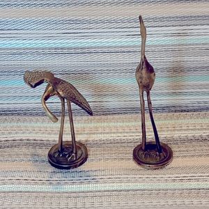1970s Mid Century Brass Cranes - a Pair